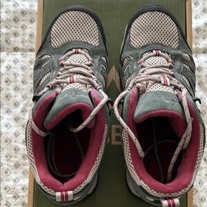 Gray and Pink Hiking Shoes